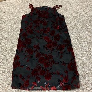 Black and red flower dress